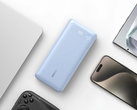 Banque d'alimentation Anker (20K, 87W, câble USB-C intégré) en bleu brumeux