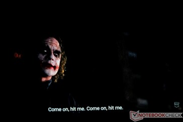 ...mais l'image peut être molle avec un contraste médiocre. (Images de The Dark Knight par Warner Bros.)