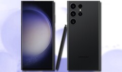 Le Samsung Galaxy S23 Ultra devrait être proposé avec des options de stockage de 256 Go, 512 Go et 1 To. (Image source : @evleaks &amp;amp; Unsplash - édité)