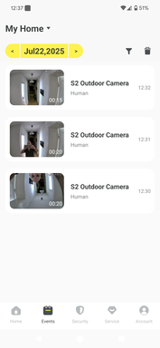 Liste des événements quotidiens