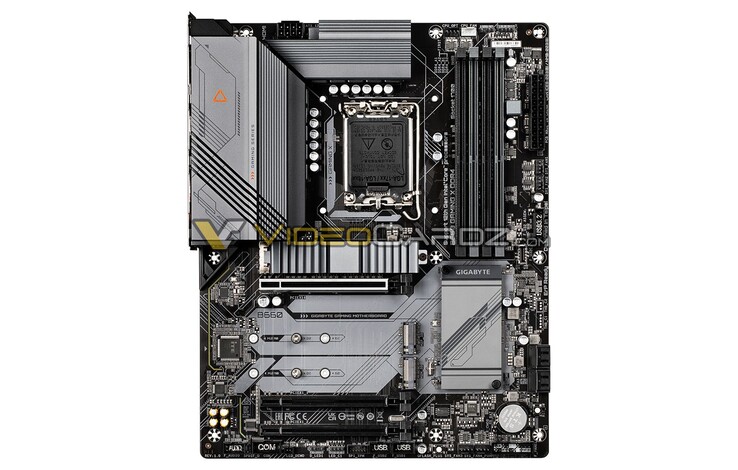 Le B660 Gaming X semble comporter un emplacement PCI-5.0 ainsi qu'une paire d'emplacements PCI-4 (Image source : Videocardz)