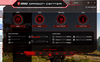 MSI GE75 8SF Raider - Dragon Center 2.0 (avec The Witcher 3).