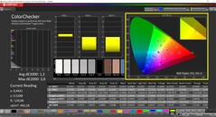 CalMAN ColorChecker (profil : P3, espace colorimétrique cible : P3)