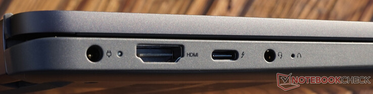 Connexions à gauche : alimentation, HDMI 1.4b, Thunderbolt 4, casque