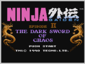 L'écran titre de Ninja Gaiden II : The Dark Sword of Chaos en photo
