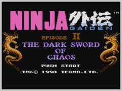 L'écran titre de Ninja Gaiden II : The Dark Sword of Chaos en photo