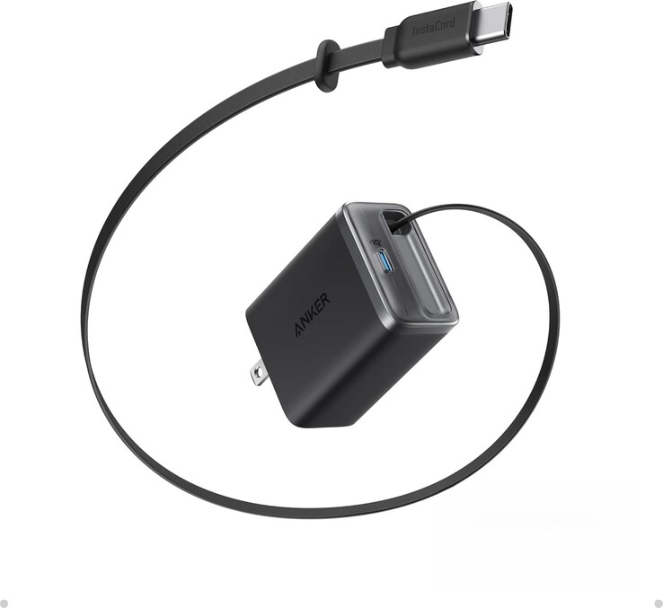 Le chargeur Anker Nano (35W, câble USB-C rétractable intégré). (Source de l'image : Anker)