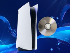 La console PS5 présentée avec un disque de jeu physique