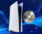 La console PS5 présentée avec un disque de jeu physique