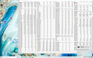 System vitals before initiating our Witcher 3 test. Note the full battery percentage and capacity