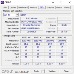 Dell Latitude 7424 Rugged Extreme - CPU-Z : SPD.