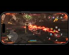 Jeu sur l'iPhone 17 Pro Max équipé de la puce A19 Pro, montrant des combats de haute intensité avec des graphismes détaillés et des commandes à l'écran. (Source de l'image : Apple)