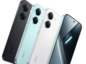 Une photo officielle du Poco X8 Pro en trois couleurs de lancement.