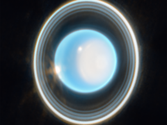 Image zoomée d&#039;Uranus, capturée par le télescope spatial James Webb de la NASA (Source de l&#039;image : NASA, ESA, CSA, et STScI ; recadrée)