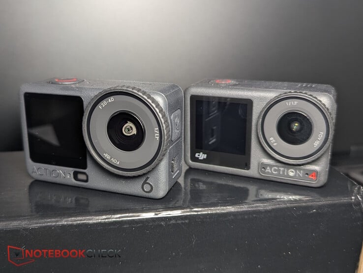 DJI Osmo Action 6 gauche vs Action 4 droite