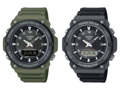 Casio a lancé les montres AQ-S820W-1AV (à droite) et AQ-S820W-3BV (à gauche) en Europe. (Source de l'image : Casio)