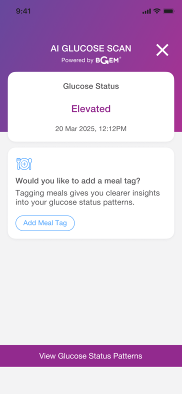 La valeur exacte de la glycémie n'est pas indiquée