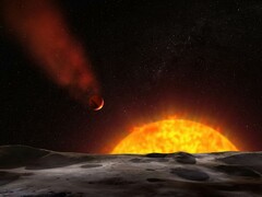 Illustration d'un artiste représentant une exoplanète se dirigeant vers son étoile.