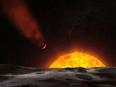 Illustration d'un artiste représentant une exoplanète se dirigeant vers son étoile.