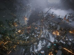 Une image représentant une ville dans Frostpunk 2, actuellement à -50 % sur Steam.