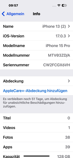 Logiciel iPhone 15 Pro