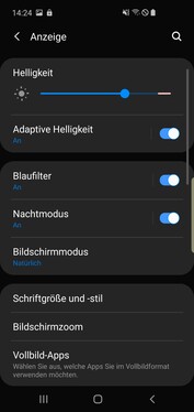 Samsung Galaxy S10e - Réglages d'écran.