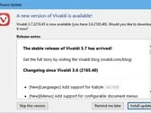 Notification de la mise à jour du navigateur Vivaldi 3.7 mi-mars 2021 (Source : Own)