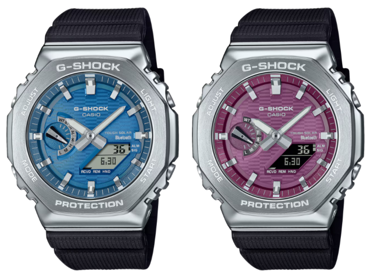 Les montres Casio G-Shock GBM-2100A-2B (à gauche) et GBM-2100A-4B (à droite). (Source de l'image : Casio)