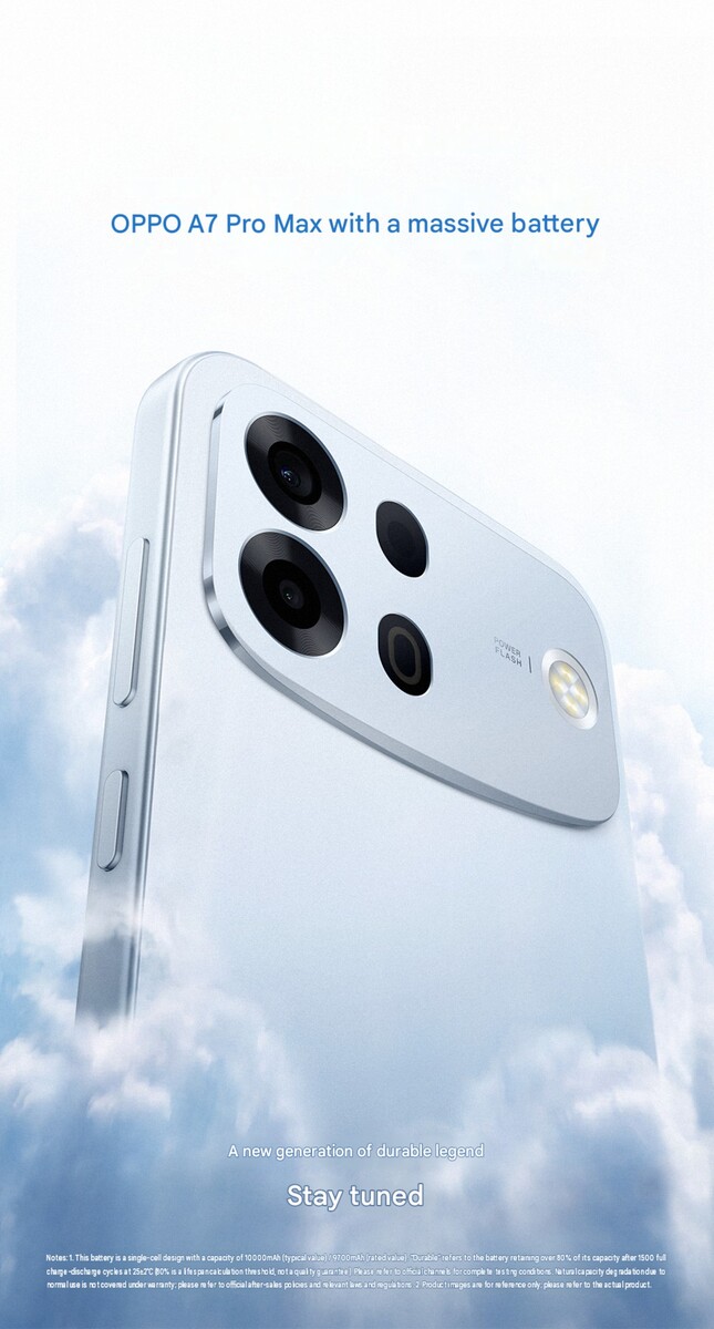 L'Oppo A7 Pro Max sera bientôt commercialisé avec une batterie de 10 000 mAh
