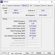 Lenovo Legion Y740 - CPU-Z : mémoire vive.