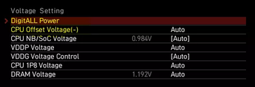 Option CPU Offset Voltage activée par la nouvelle mise à jour du BIOS de MSI. (Image source : MSI)