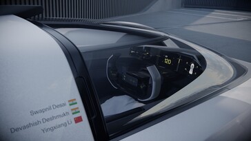 Les noms des trois gagnants du concours de design sont représentés sur le côté de l'habitacle du véhicule (source d'image : Polestar)