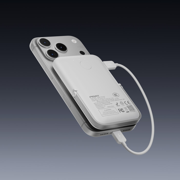 La banque d'énergie magnétique Pisen TP-D178 est dotée d'une batterie d'une capacité de 5 000 mAh