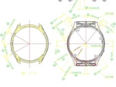 Un dépôt de la FCC pour le numéro de modèle A2292 comprend ce diagramme d'une smartwatch circulaire. (Source de l'image : FCC ID.io)