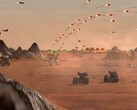 Barrage de missiles lors d'une bataille à grande échelle dans Beyond All Reason (Source : Beyond All Reason)