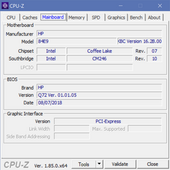 HP EliteBook 1050 G1 - CPU-Z : carte-mère.