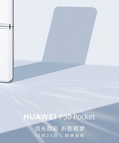 Le P50 Pocket semble avoir un panneau arrière texturé. (Image source : Huawei)