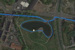 GPS Samsung Galaxy S10 : autour d'un lac.