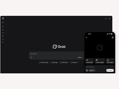 Une image promotionnelle de Grok de xAI qui montre l&#039;interface du chatbot sur ordinateur et sur mobile. (Source de l&#039;image : xAI)