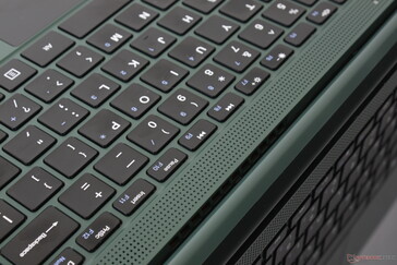 Grilles de haut-parleurs au-dessus de la première rangée de touches du clavier