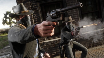 Une image montrant Arthur Morgan et Lenny Summers dans Red Dead Redemption 2.