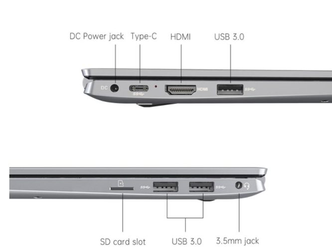 L'Alldocube i7book propose une sélection de ports décente. (Source de l'image : Alldocube)