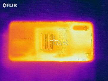 Xiaomi Mi 9 - Relevé thermique à l'arrière de l'appareil en cas de sollicitations.