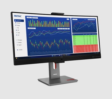 Face avant du moniteur ultra-large IPS Lenovo P34WD.