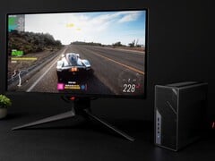 Minisforum MS-02 Ultra exécutant Forza Horizon 5 sur un moniteur externe (Source d'image : YouTube/ETA Prime)