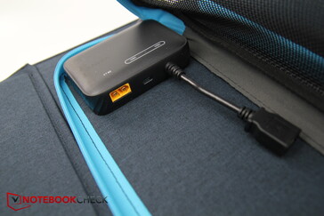 Petit sac : convertisseur avec USB-A, USB-C et connecteur solaire