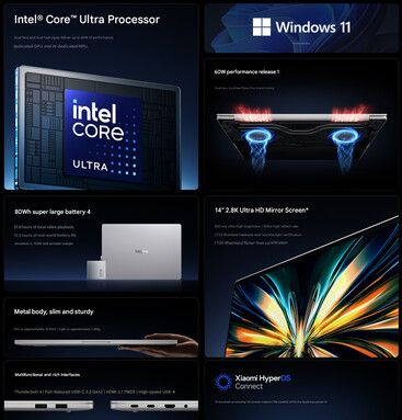 Principales caractéristiques de l'ordinateur portable Redmi Book 14 2026 (traduction)