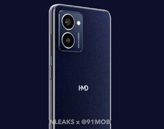 Le HMD Pulse Pro sera apparemment proposé avec un dos bleu mat. (Image : @OnLeaks / 91mobiles)