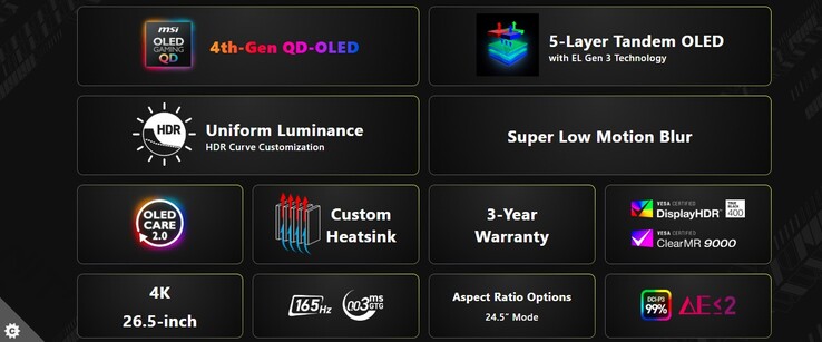 Points forts du MSI MAG 272UP QD OLED E16