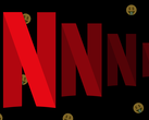 Le "N" du logo de Netflix, stylisé sur un fond noir.